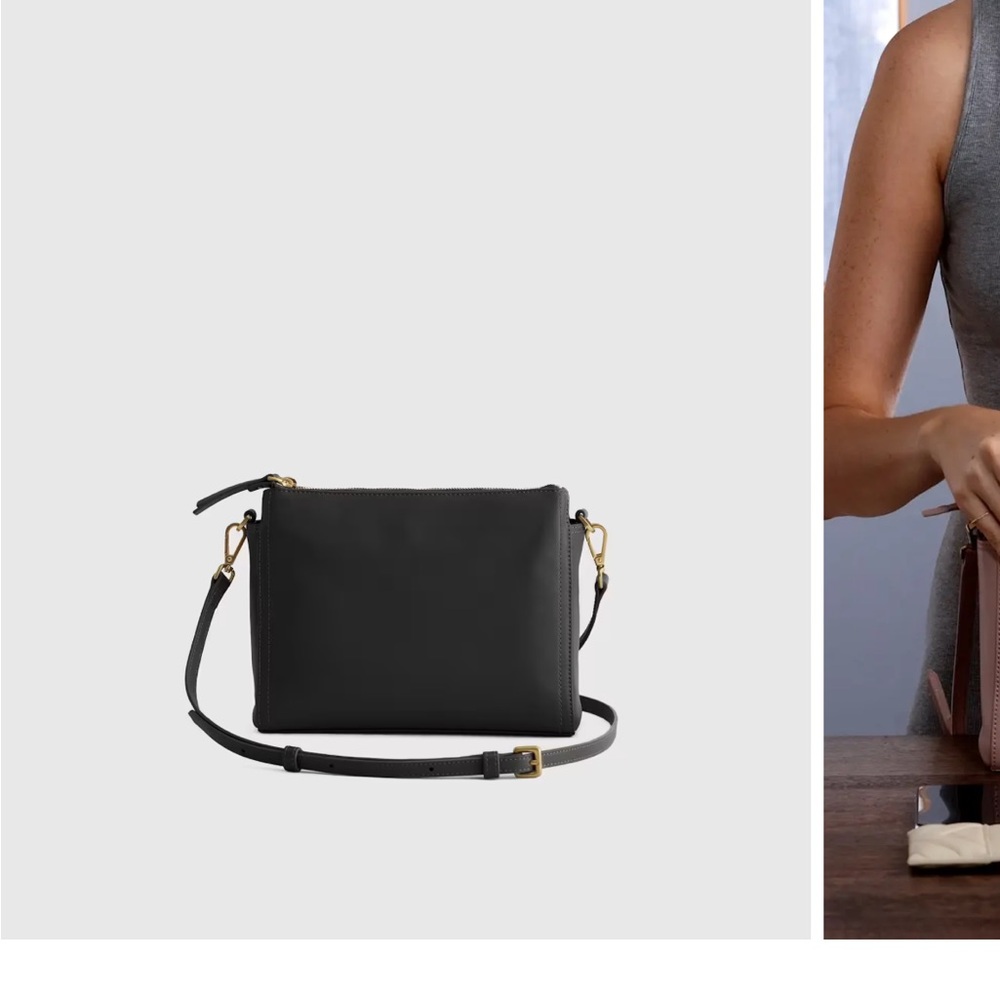 Quince Italian Leather Triple Compartment Crossbody